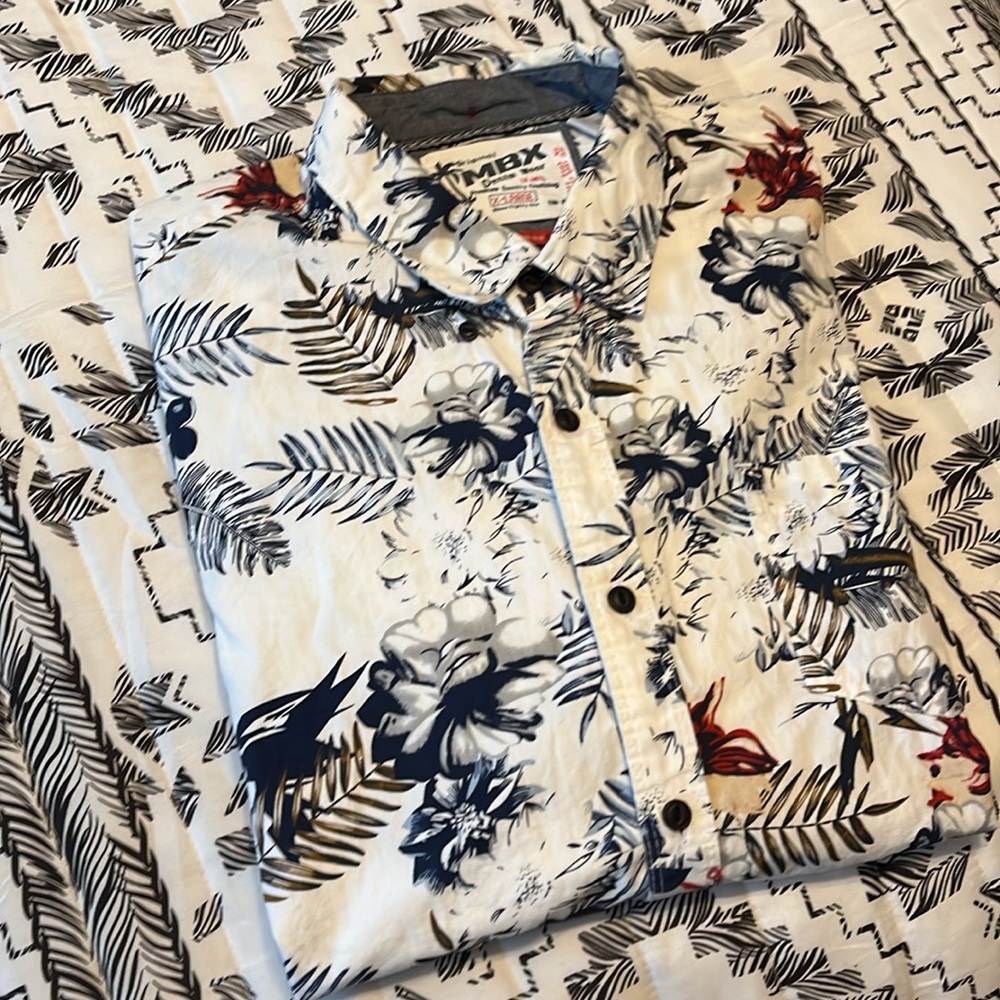 MBX Denim Wear Hawaiian Shirt Size XL